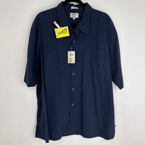 CALLAWAY GOLF XL Navy Short Sleeve Button Front Shirt Men NEW